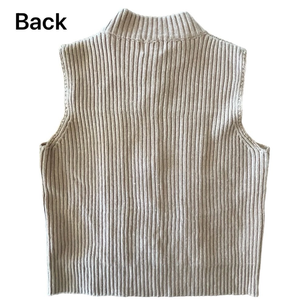 Vintage Designers Studio Originals Suede Leather and Cable Knit Vest Tan Size M - Picture 10 of 13
